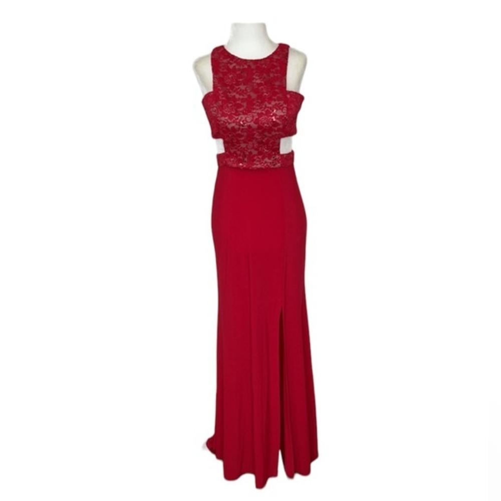 Morgan & Co. Red Sequin‎ Cut Out Dress - Size 1/2
